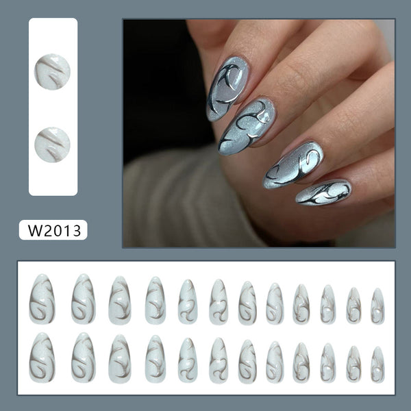 12 Sizes-24 Pcs Press On Nails W2013