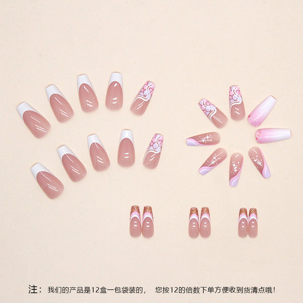 12 Sizes-24 Pcs Press On Nails W410