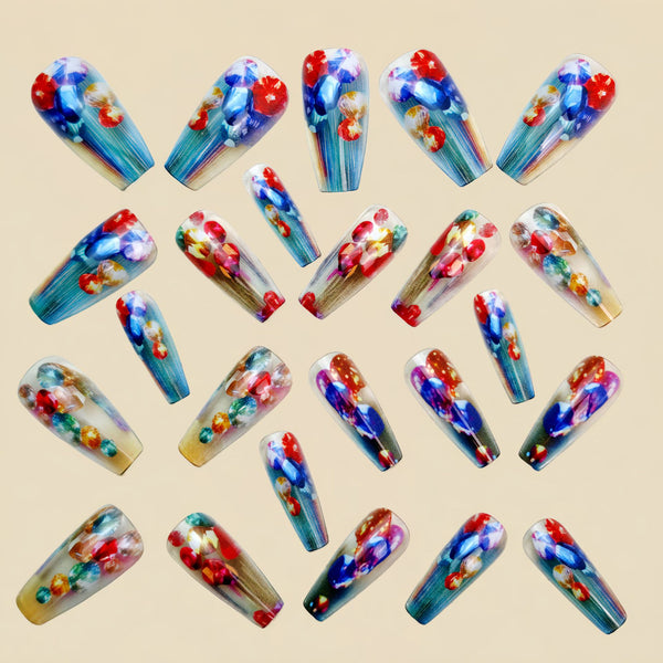 12 Sizes-24 Pcs Press On Nails Y1263
