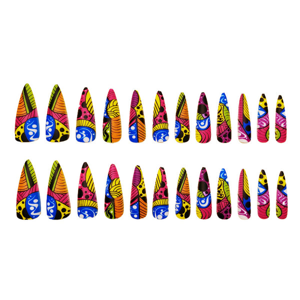 12 Sizes-24 Pcs Press On Nails Y080