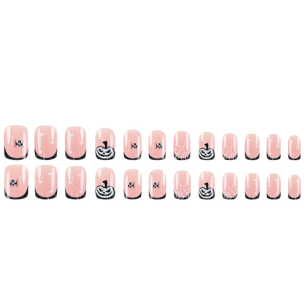 French Glossy Medium Pink Press on Nails