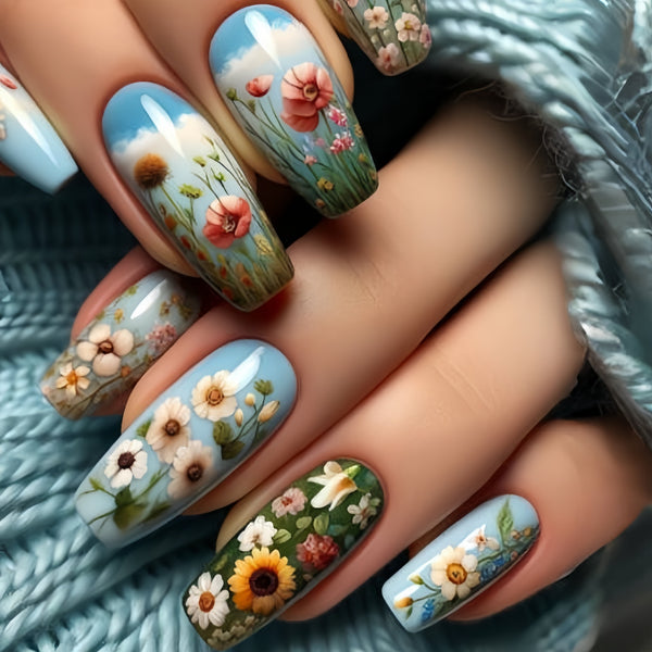 12 Sizes-24 Pcs Press On Nails Y656