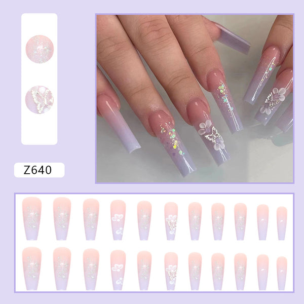 12 Sizes-24 Pcs Press On Nails Z640