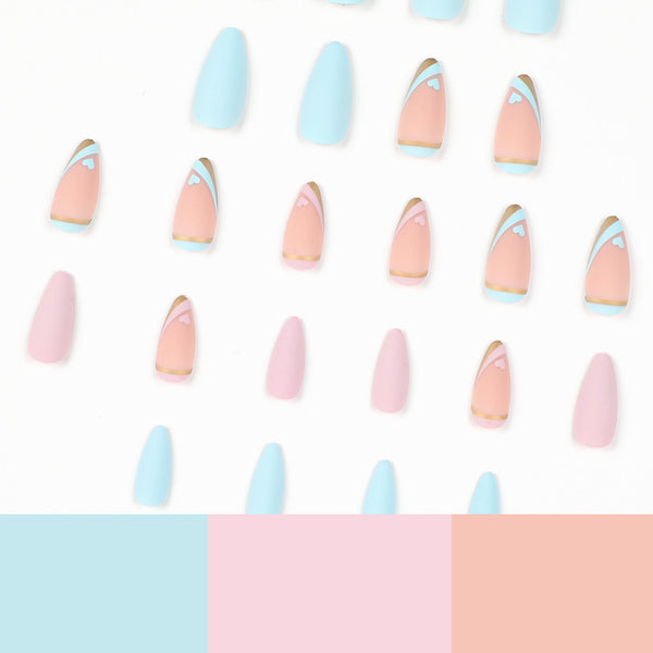 12 Sizes-24 Pcs Press On Nails JP1993