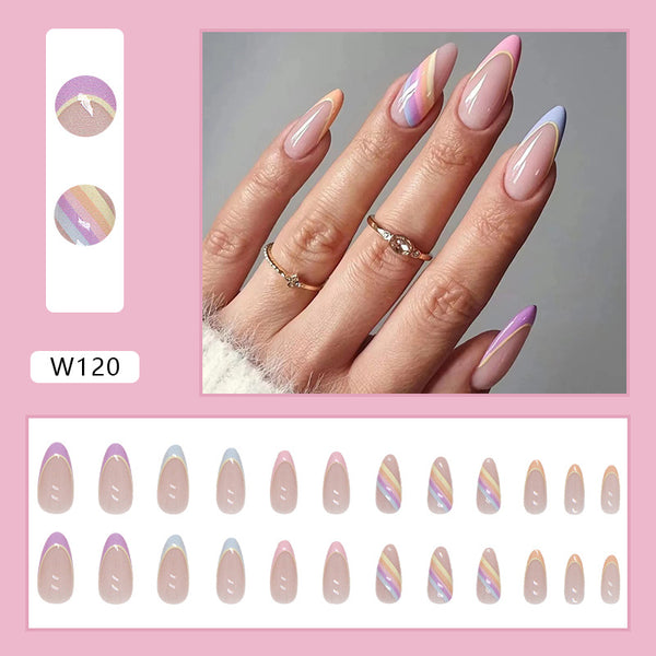 12 Sizes-24 Pcs Press On Nails W120