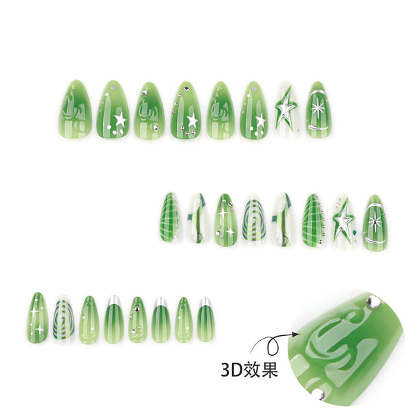 12 Sizes-24 Pcs Press On Nails JP3917
