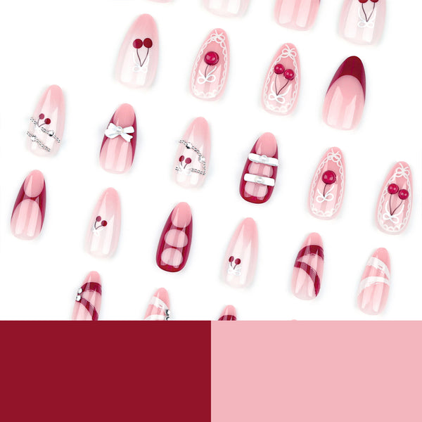 12 Sizes-24 Pcs Press On Nails JP3289