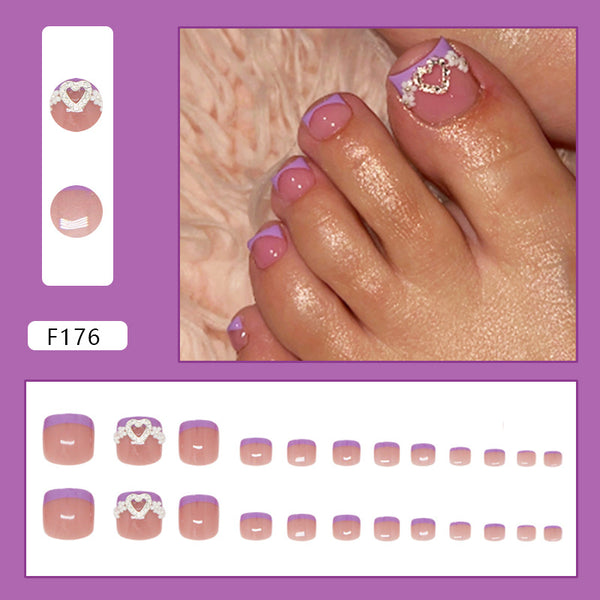 12 Sizes-24 Pcs Press On Nails F176