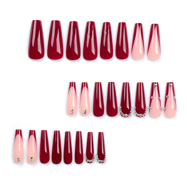 12 Sizes-24 Pcs Press On Nails JP3081