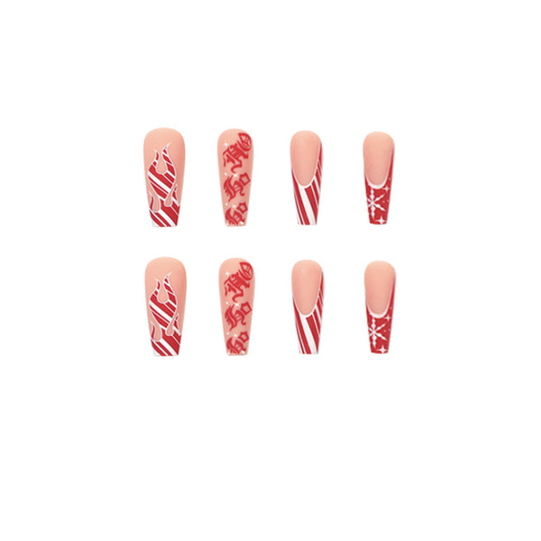12 Sizes-24 Pcs Press On Nails JP1915