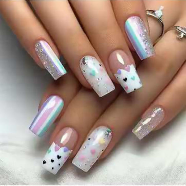 12 Sizes-24 Pcs Press On Nails W1692