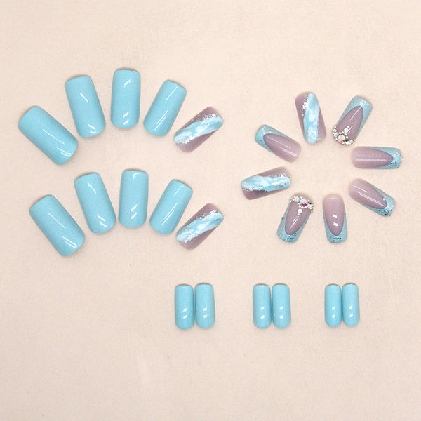 12 Sizes-24 Pcs Press On Nails Z815