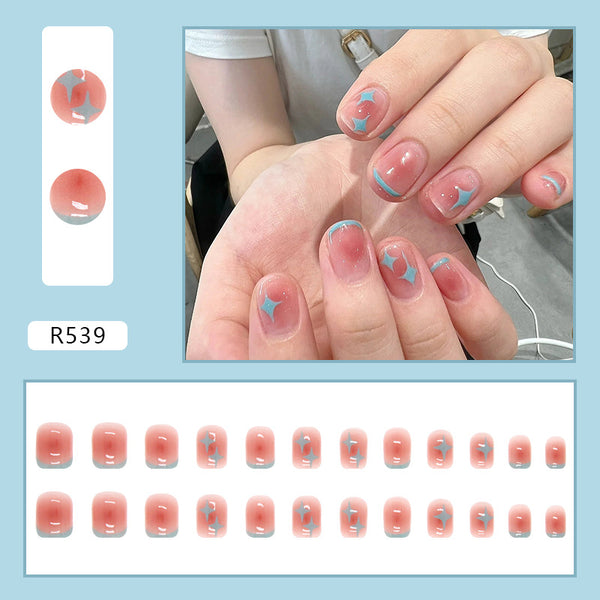 12 Sizes-24 Pcs Press On Nails R521