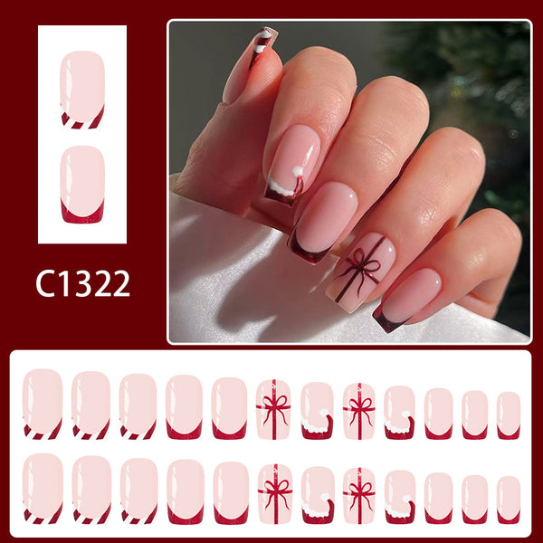 12 Sizes-24 Pcs Press On Nails C1322