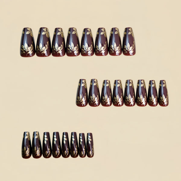 12 Sizes-24 Pcs Press On Nails Y1379