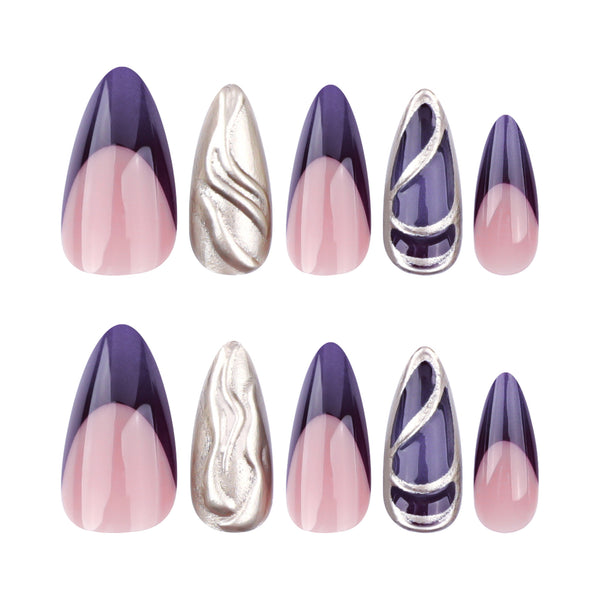 12 Sizes-24 Pcs Press On Nails JP3515