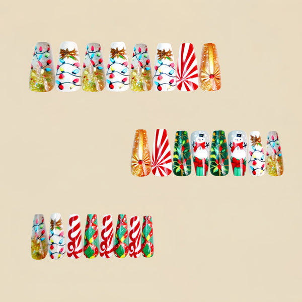 12 Sizes-24 Pcs Press On Nails Y1318