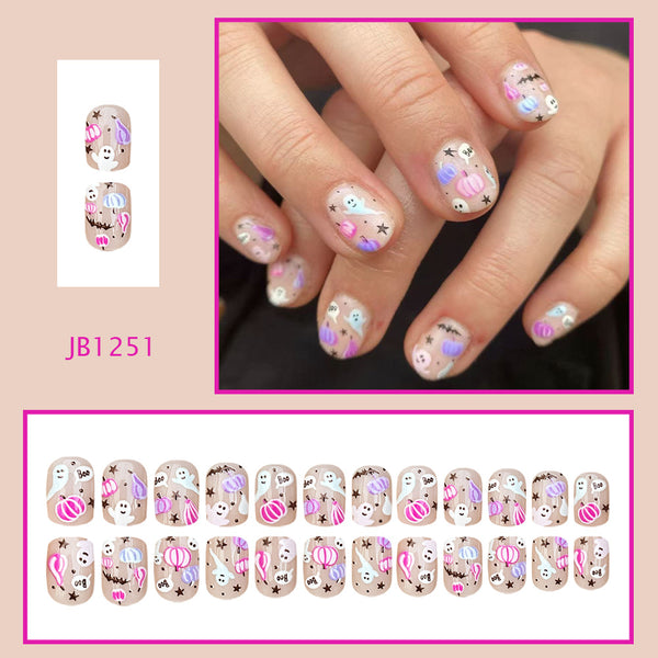 12 Sizes-24 Pcs Press On Nails JB1251