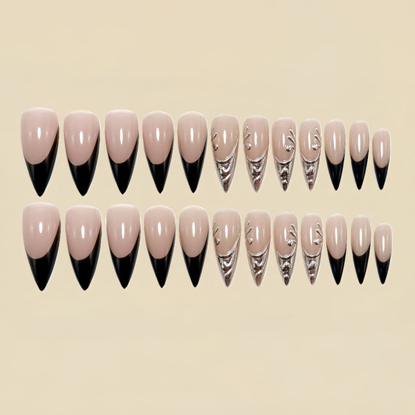 12 Sizes-24 Pcs Press On Nails Y1805