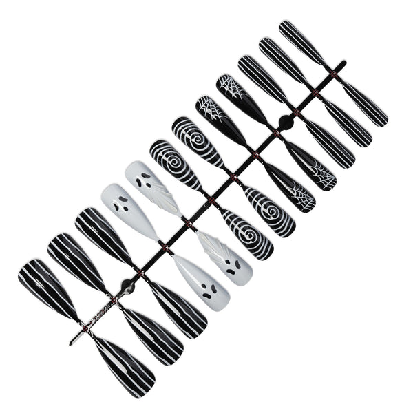 12 Sizes-24 Pcs Press On Nails 1XC1-15164
