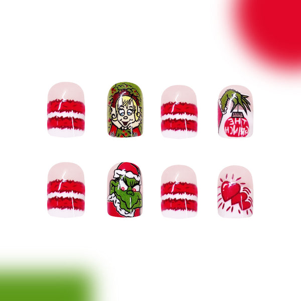 12 Sizes-24 Pcs Press On Nails C716
