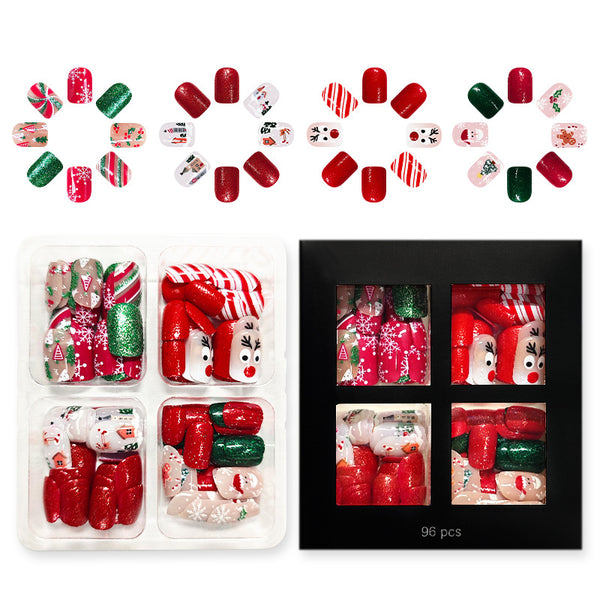 Christmas Press On Nails-4 Sets Mixed Pack (96PCS Total) xmas-2
