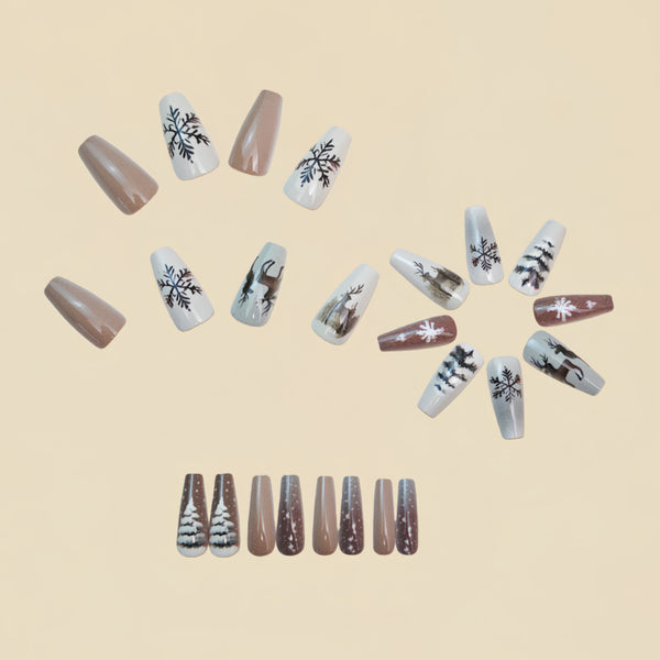 12 Sizes-24 Pcs Press On Nails Y1588