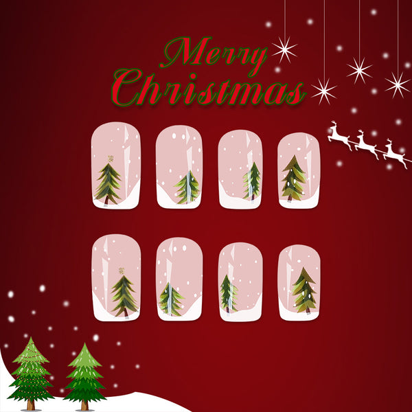 12 Sizes-24 Pcs Press On Nails C689