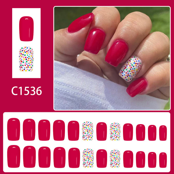 12 Sizes-24 Pcs Press On Nails C1536
