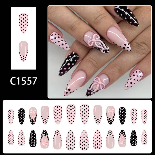 12 Sizes-24 Pcs Press On Nails C1557