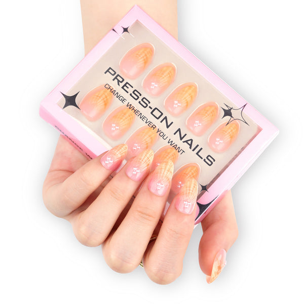 Glamhalo Premiere 30pcs Press On Nails – Eco-Friendly Perfect Fit - GD14