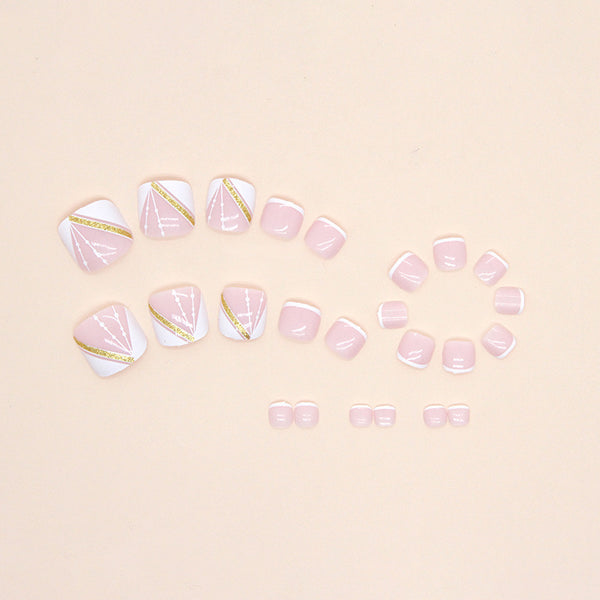 12 Sizes-24 Pcs Press On Nails F073