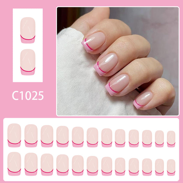 12 Sizes-24 Pcs Press On Nails C1025