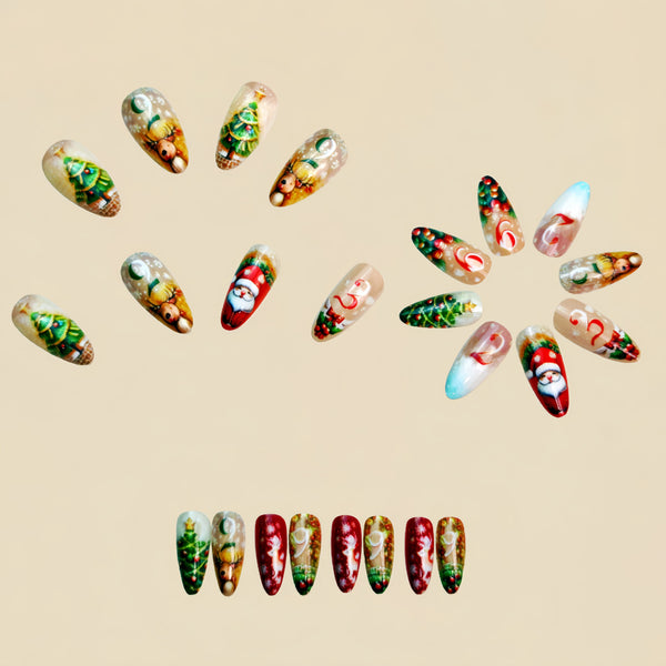 12 Sizes-24 Pcs Press On Nails Y1251