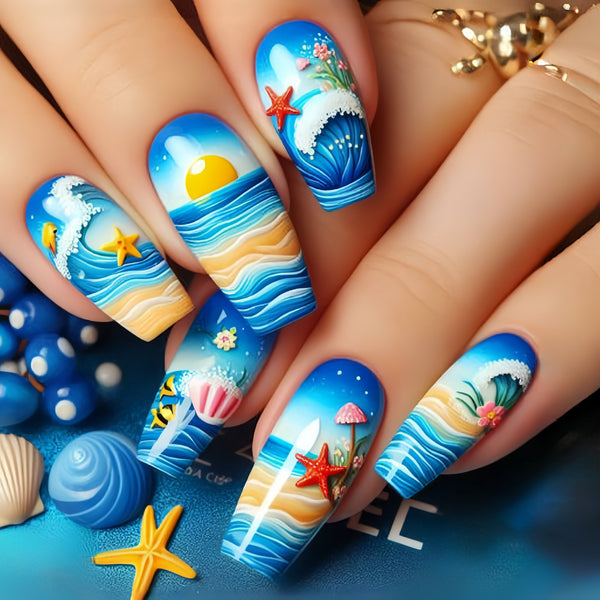 12 Sizes-24 Pcs Press On Nails Y516
