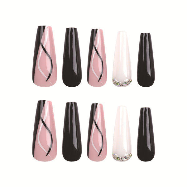 12 Sizes-24 Pcs Press On Nails JP3082