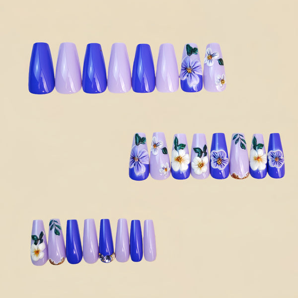 12 Sizes-24 Pcs Press On Nails Y1435