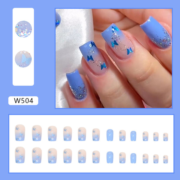 12 Sizes-24 Pcs Press On Nails W504