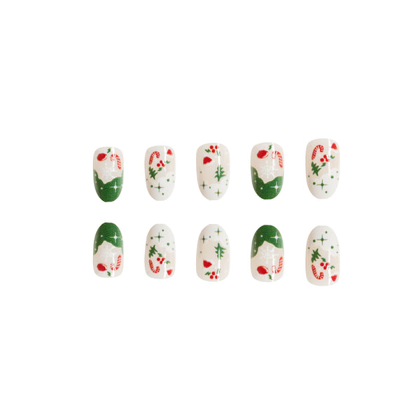 12 Sizes-24 Pcs Press On Nails C112