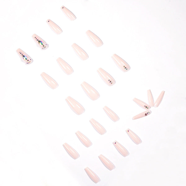 Glossy Long Pink Press on Nails