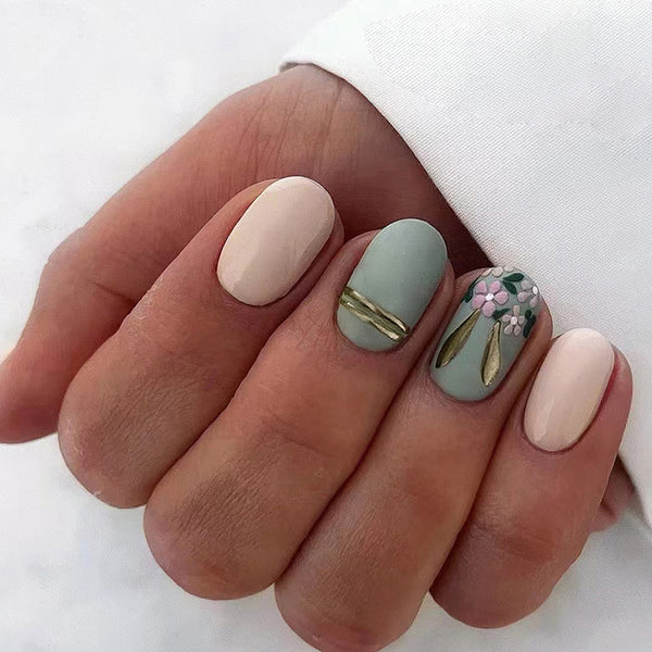 12 Sizes-24 Pcs Press On Nails W590
