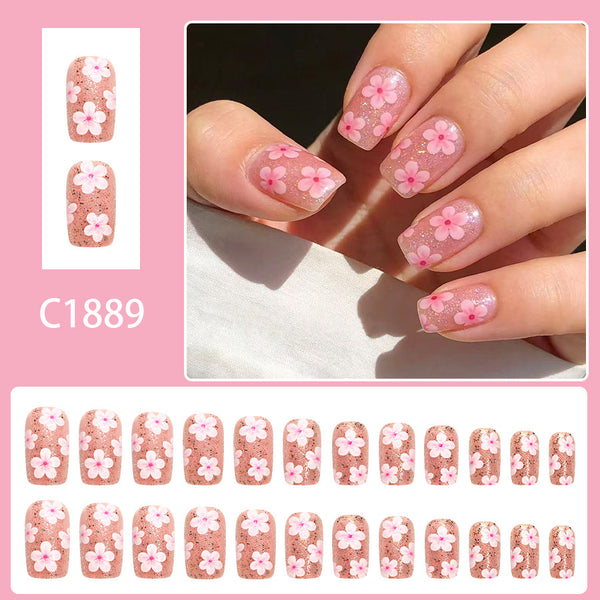 12 Sizes-24 Pcs Press On Nails C1889