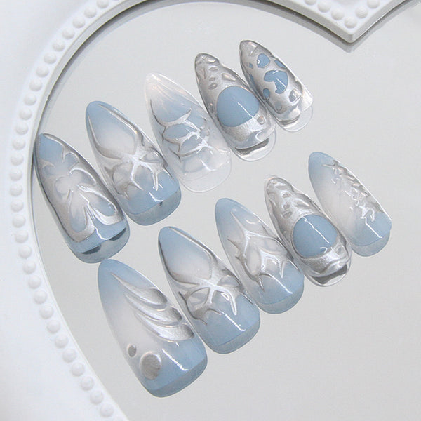 12 Sizes-24 Pcs Press On Nails W1951