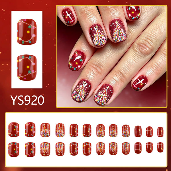 12 Sizes-24 Pcs Press On Nails YS920