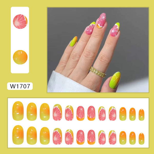 12 Sizes-24 Pcs Press On Nails W1707