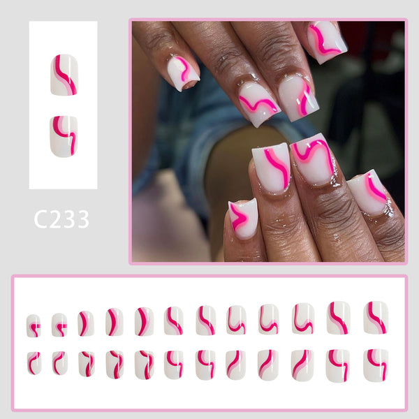 12 Sizes-24 Pcs Press On Nails C233