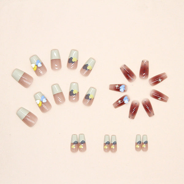 12 Sizes-24 Pcs Press On Nails Z597