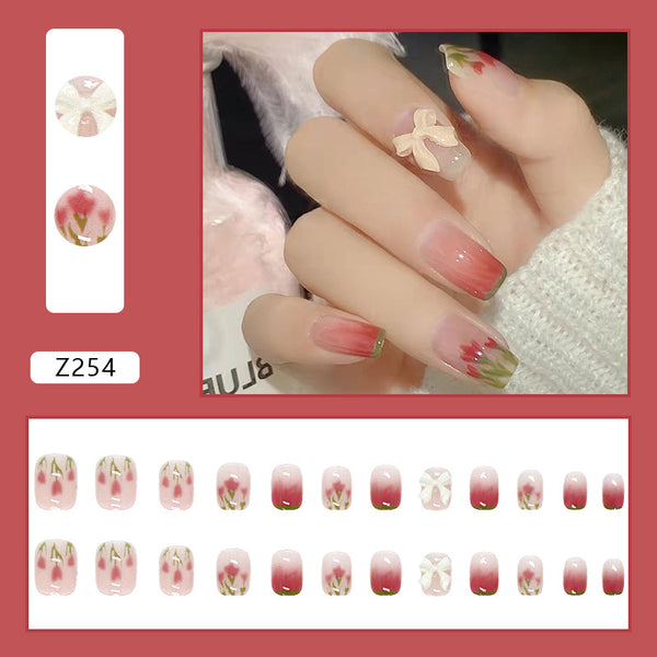 12 Sizes-24 Pcs Press On Nails Z254