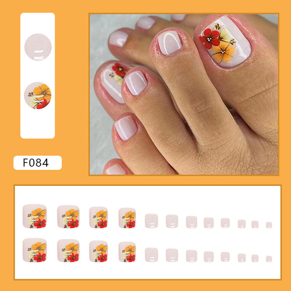 12 Sizes-24 Pcs Press On Nails F084