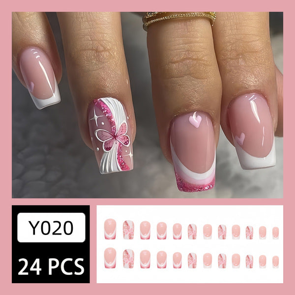 12 Sizes-24 Pcs Press On Nails Y020